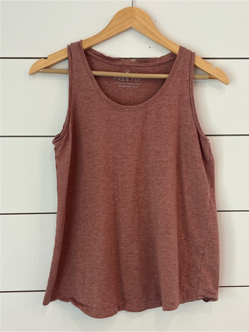 Free Fly Apparel Heathered Pink Scoop Neck Tank